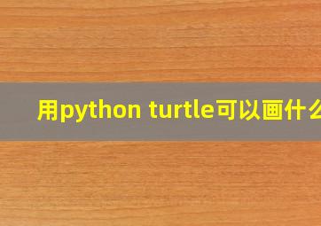 用python turtle可以画什么